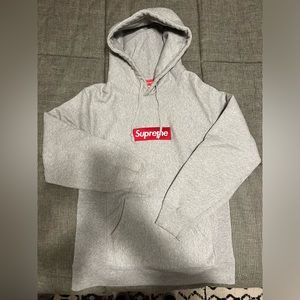 SUPREME INSIDE OUT BOX LOGO HOODED SWEATSHIRT HEATHER GREY